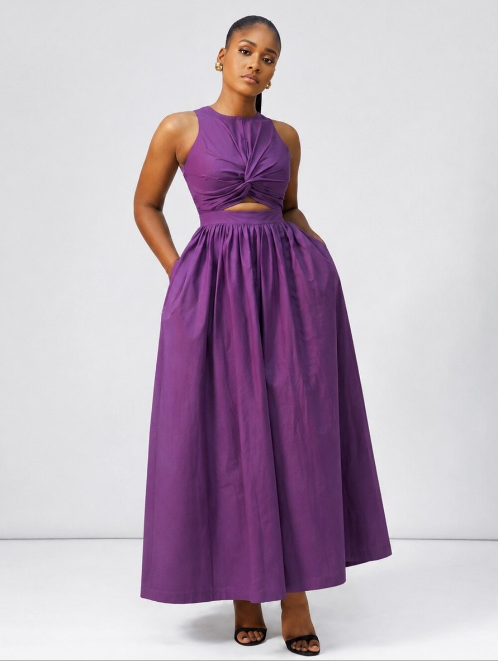 NWT Forever Amelia Remi Vacation Maxi Dress Purple Size 24 Sleeveless Bridesmaid